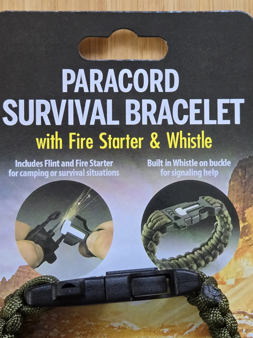 Whistles Survival Whistle with Black Paracord